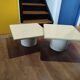 Vintage design nesting tables – lacquered wood & metal