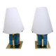Pair of Contemporary Murano Glass and Brass Table Lamps