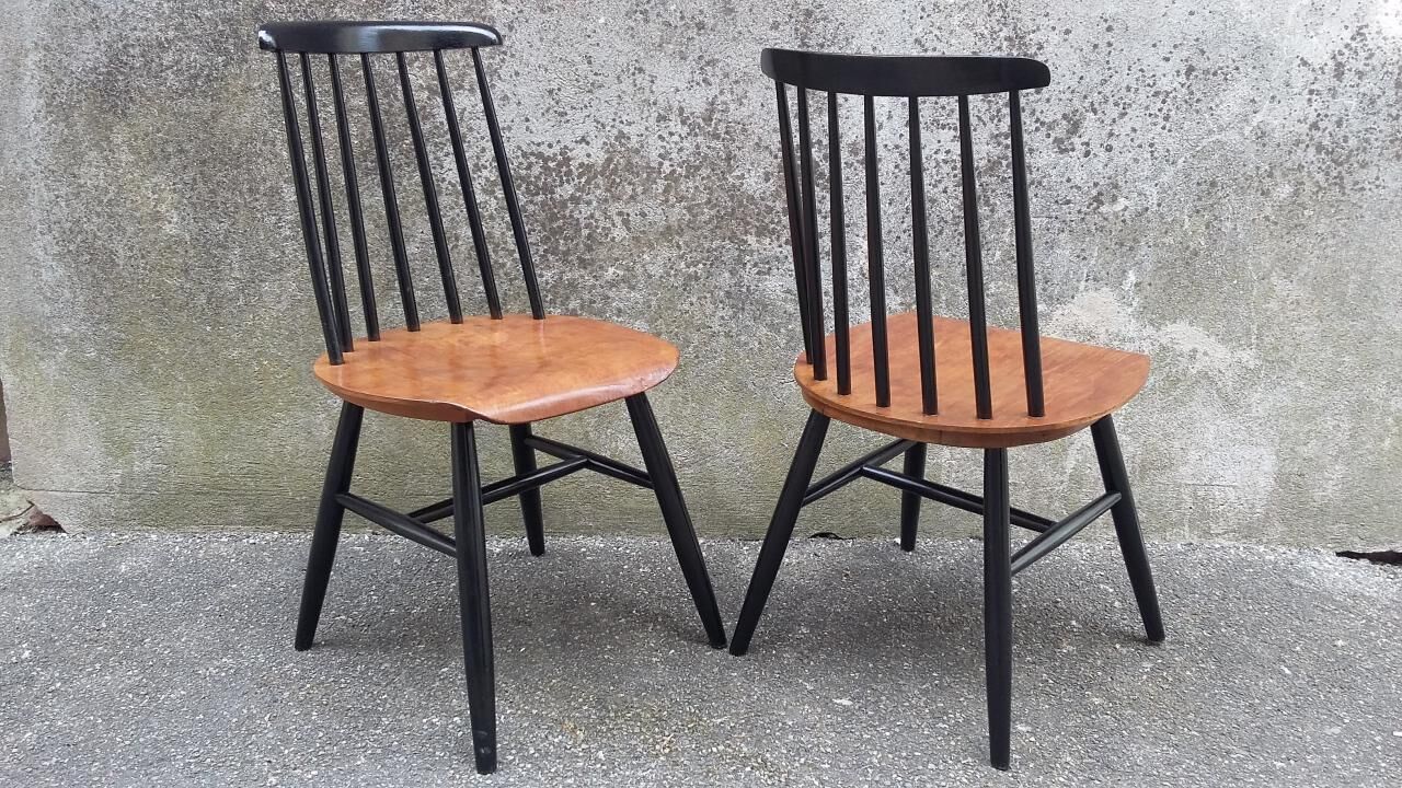 two vintage Scandinavian bistro chairs