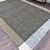 Tapis kilim en laine Kilim Tapi 290x190 cm - Vert Armée, Bleu