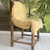 Unique Hungarian Artisanal Oak and Leather Chair