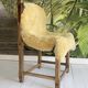 Chaise artisanale hongroise unique en chêne et cuir