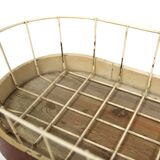 Scandinavian metal and mahogany planter, Sweden, 1950