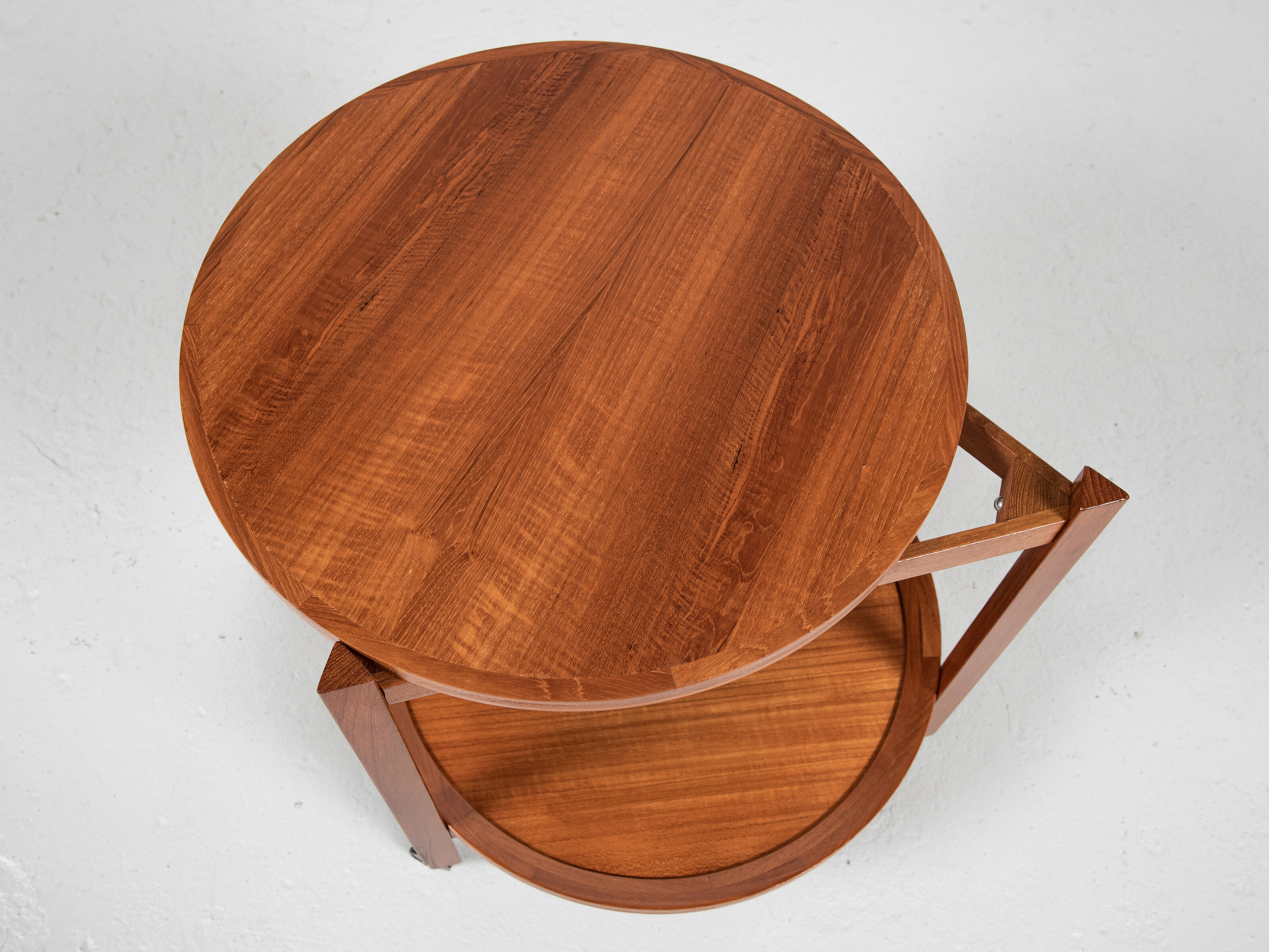 Midcentury danish trolley with 2 serving trays in teak 1960s