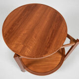 Midcentury danish trolley with 2 serving trays in teak 1960s