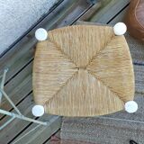 Set of 4 Bohemian straw stools