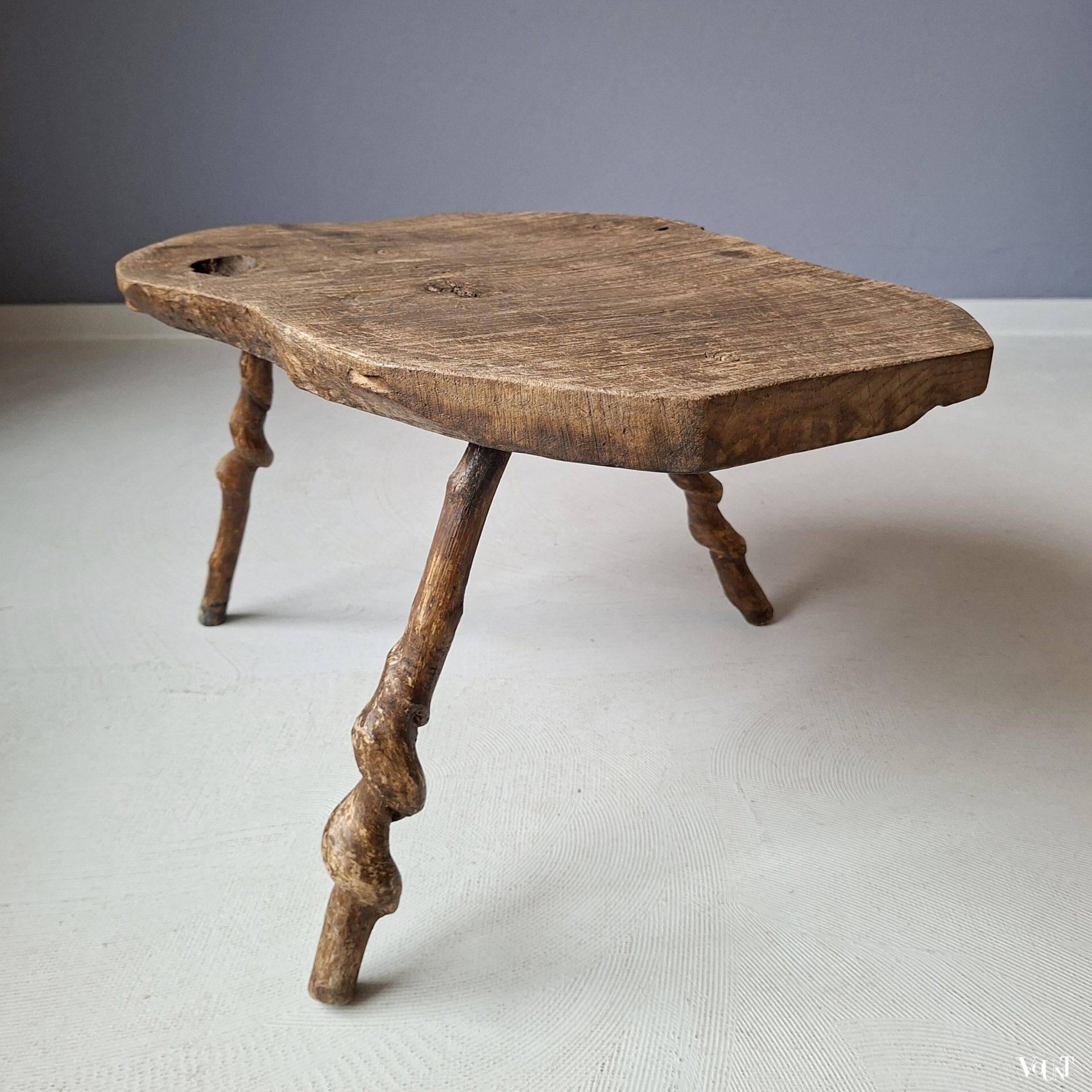 Antique French tree trunk side table, circa 1920s