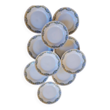 Set of 10 fine porcelain plates with Art Deco decoration.