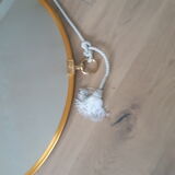 Large golden round mirror 70cm