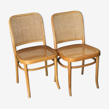 Pair canne bistro chairs