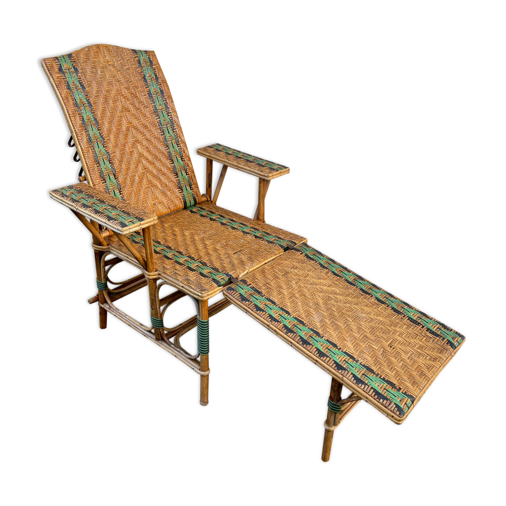 Chaise longue rotin Selency