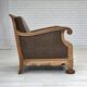 1950s, Danish armchair, furniture wool, solid carved oak wood.