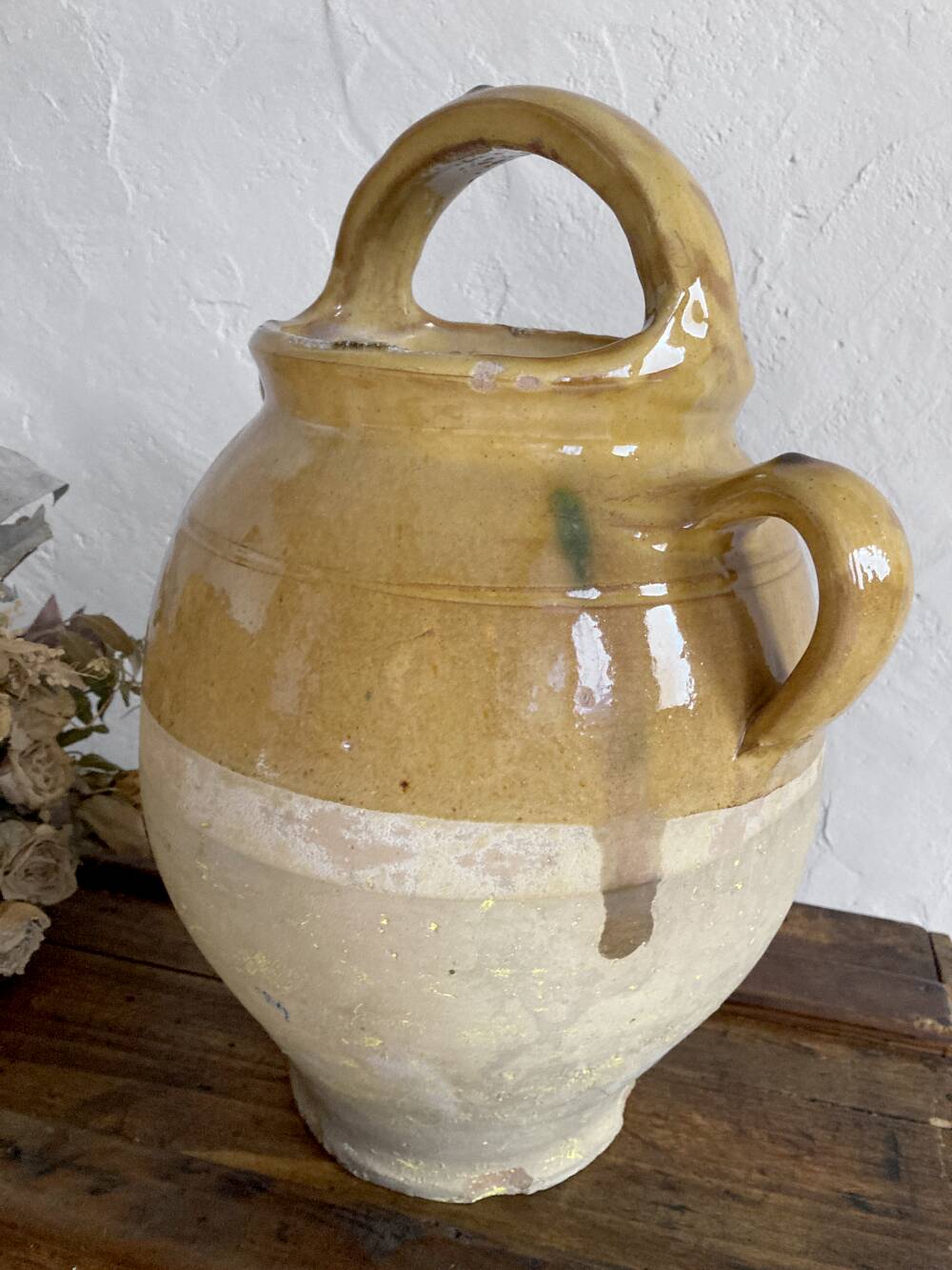 Large glazed stoneware jug/pitcher
