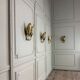Set of four gilt brass wall lights, Tommaso Barbi, circa 1960.