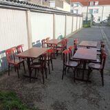 Bistro lot 9 tables and 16 chairs mahieu Jule bry