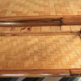 Bamboo and woven straw shelf