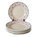 Lot of 6 small dessert plates, Lunéville model E Pierrée, 1940