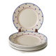 Lot of 6 small dessert plates, Lunéville model E Pierrée, 1940