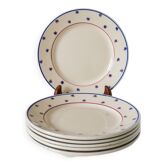Lot 6 petites assiettes à dessert, Lunéville modèle E Pierrée, 1940