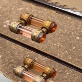 1940s Art Deco bedside table in copper mirror