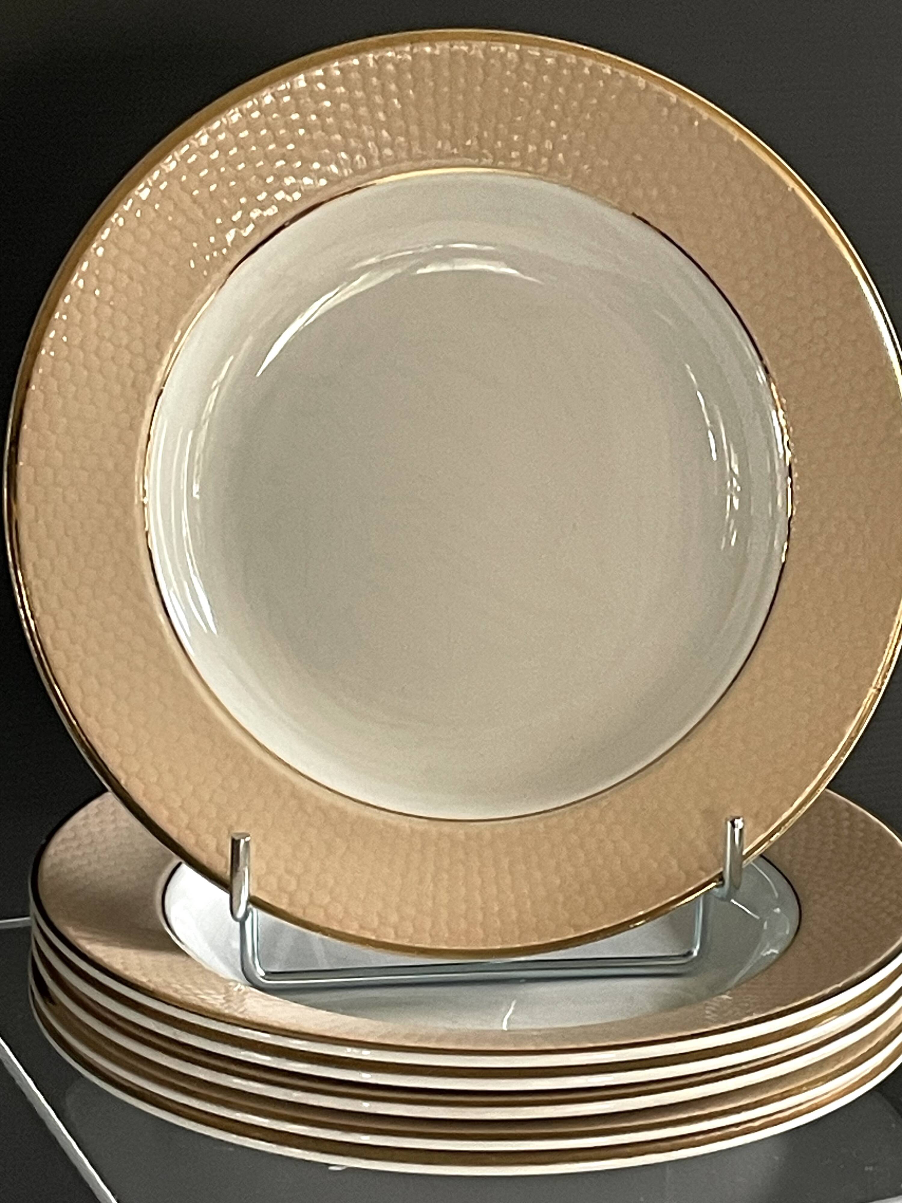 6 deep plates from L'Amandinoise model "Chamois" beige in very good condition.