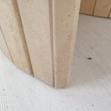 Italian travertine and glass coffee table, 1980's