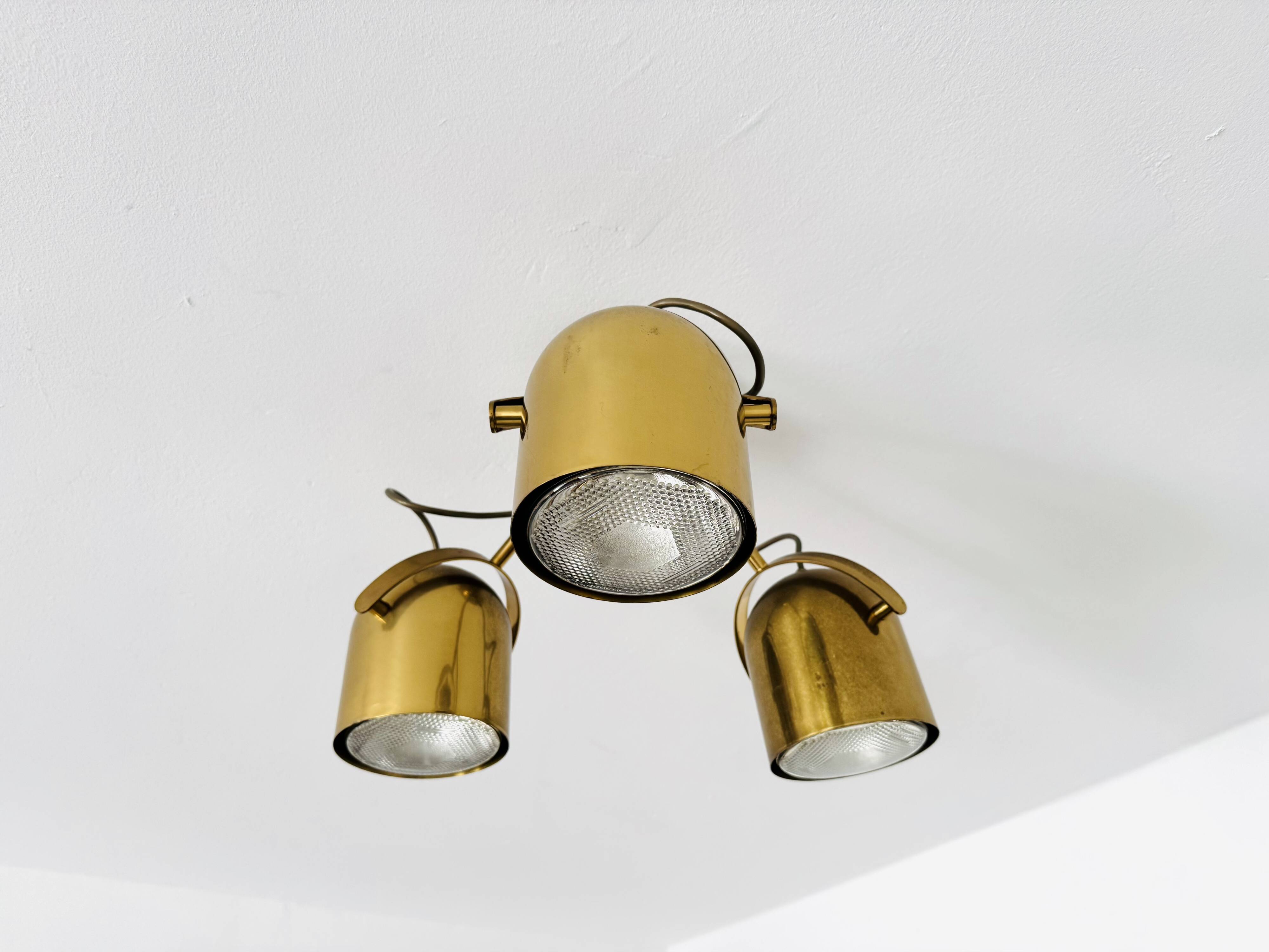 Adjustable Brass Spot Ceiling Lamp by Florian Schulz