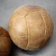 Vintage brown leather medicine balloon, Czechoslovakia, 1930s