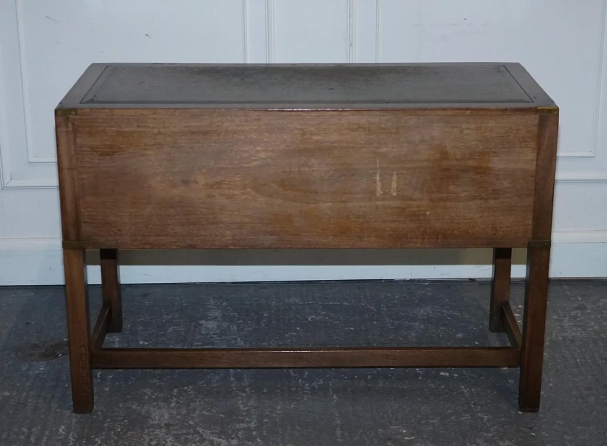Vintage Military Campaign Desk with Leather Top from Harrods London