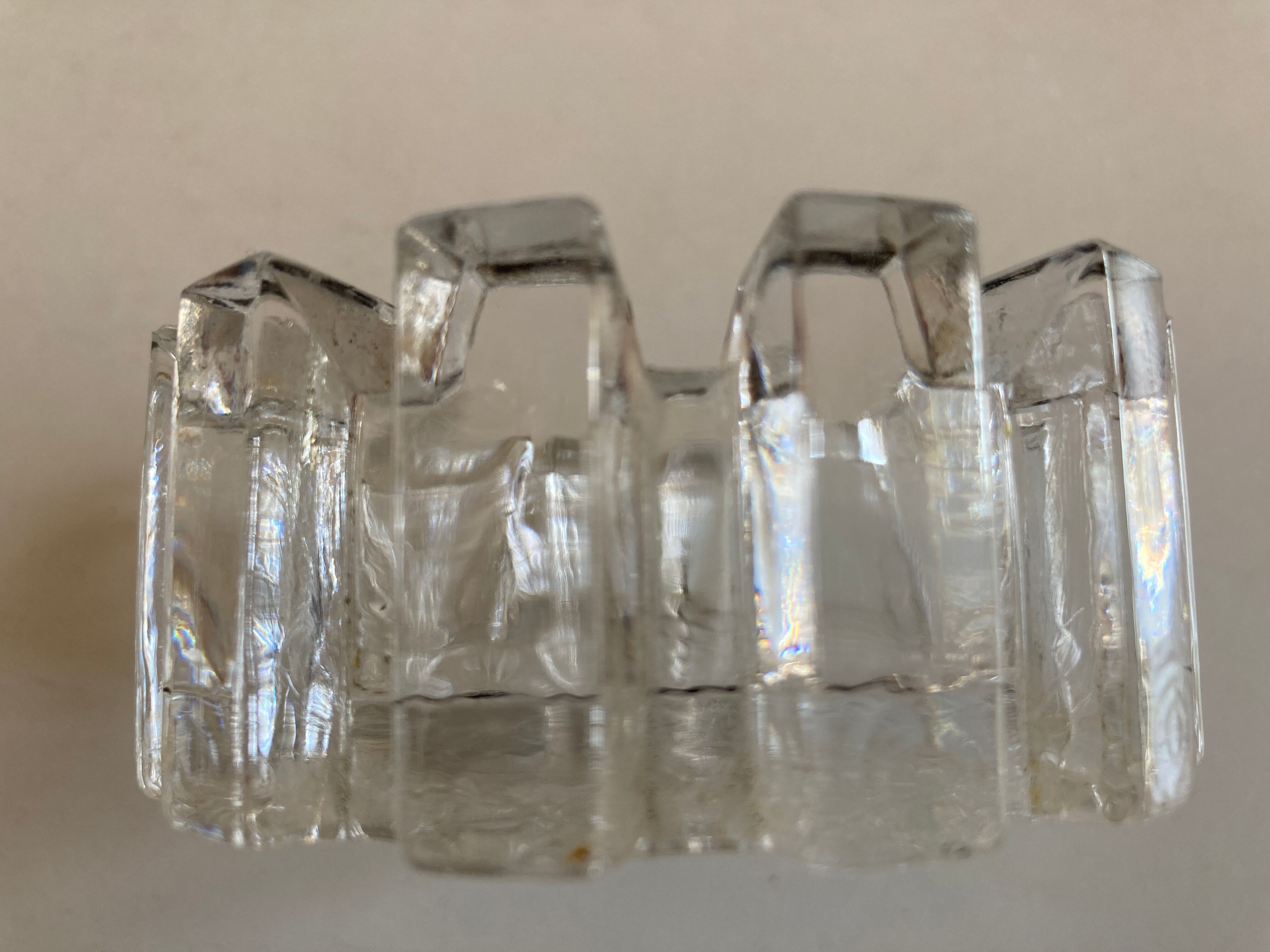 Nybro Sweden 1960 Scandinavian Ice Glass Ashtray