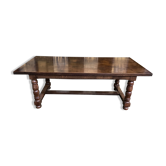 Table de ferme de style Louis XIII chêne massif + 2 allonges
