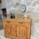 Old cabinet, workbench, kitchen island counter on casters