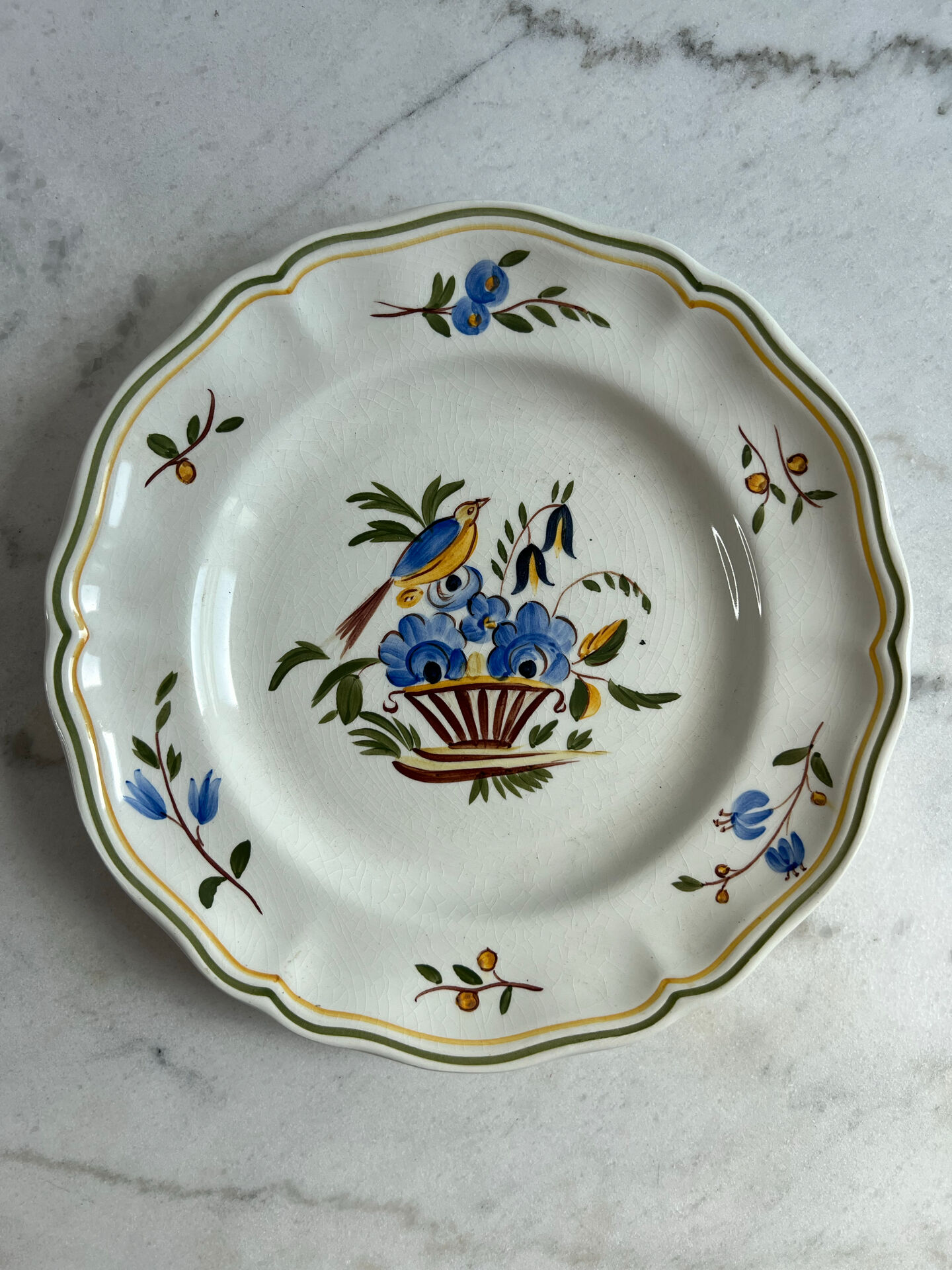 Longchamp hand-painted. Set of 2 flat plates.