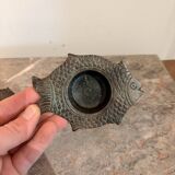 Indian Nepalese Buddhist Bronze Fish Vishnu Candle Holder Lantern