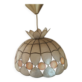 Lampe suspendue vintage en nacre