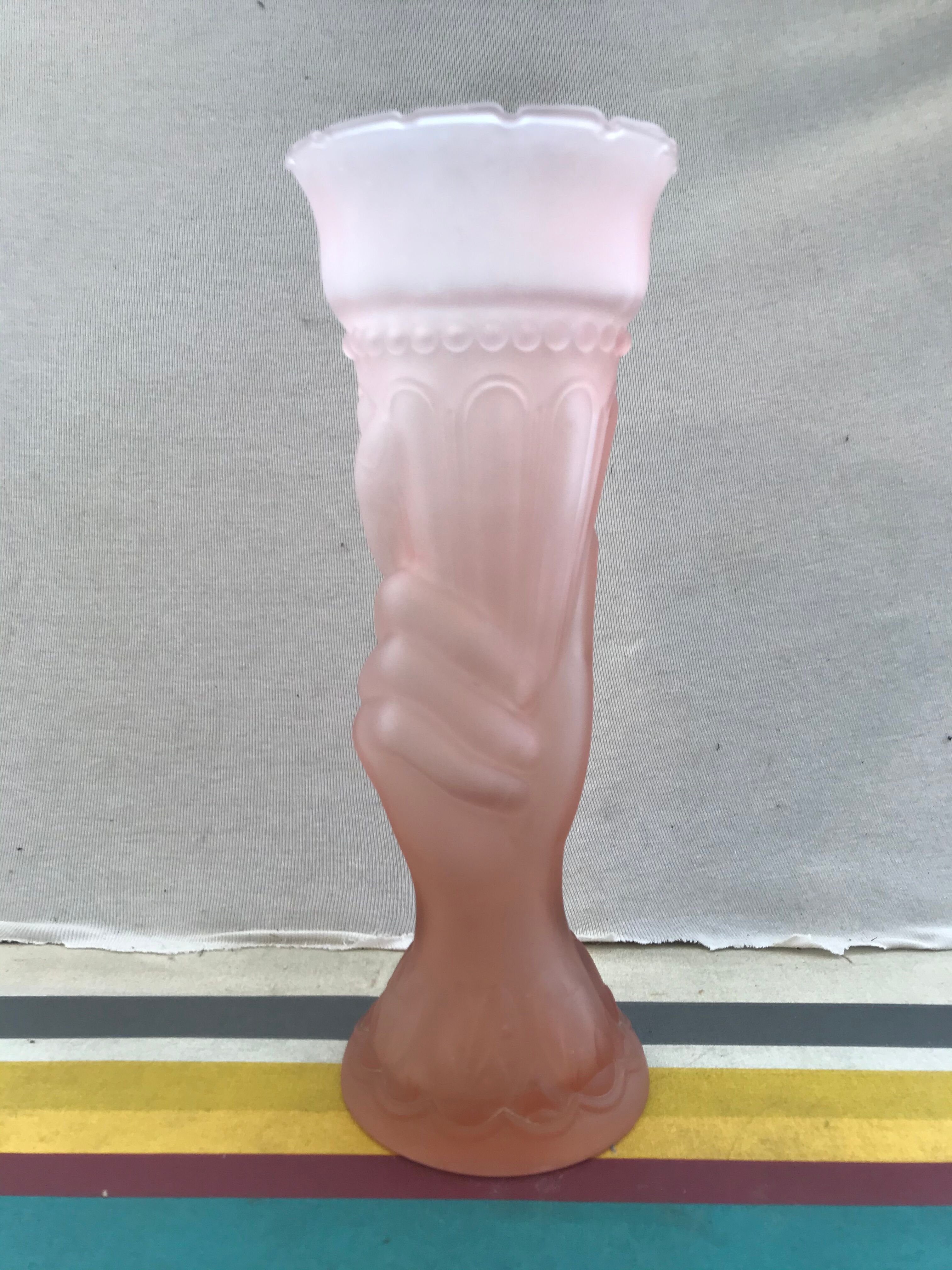 Ancient ART DECO Glass Mold Rose Hand Shape - Torch Years 40 Vintage
