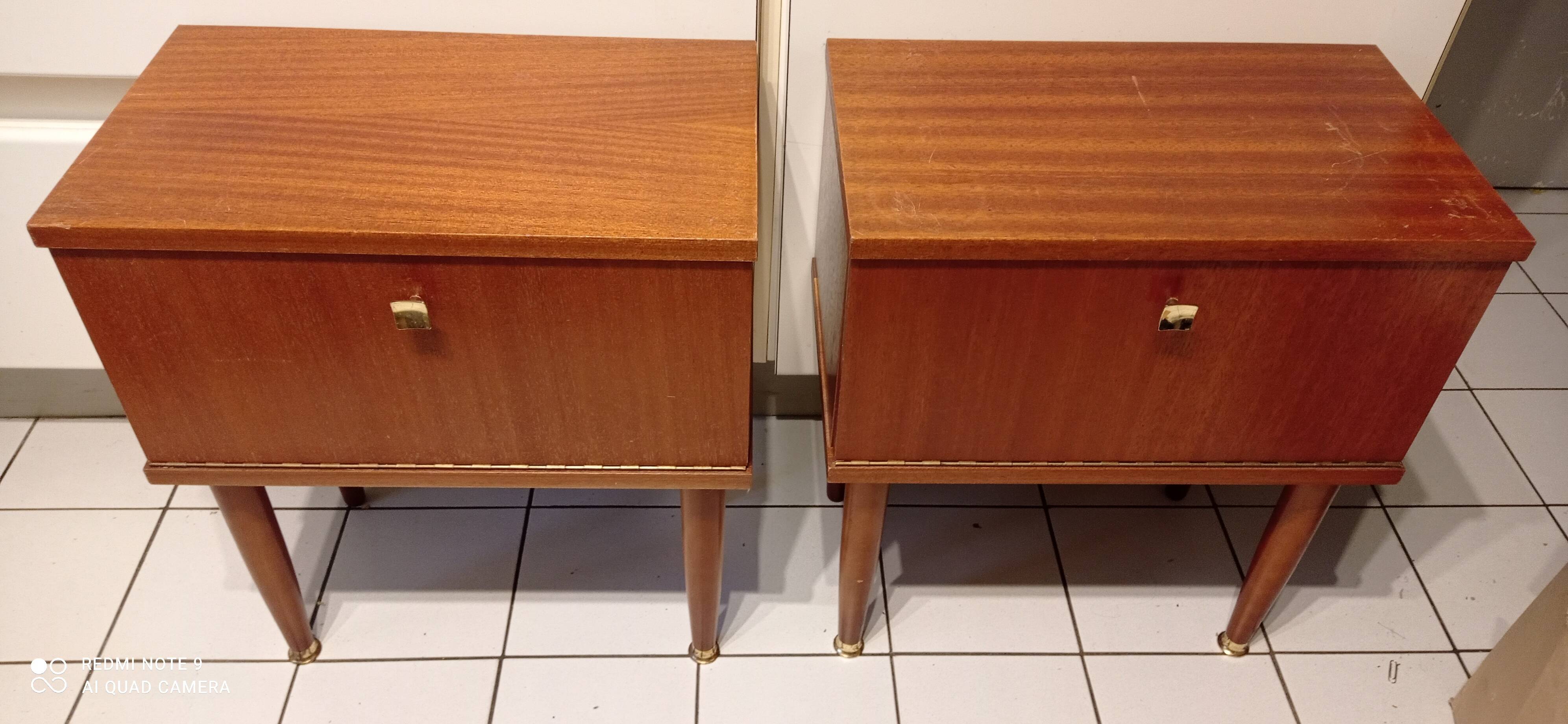 Paire de chevet vintage scandinave