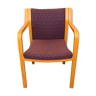 Vintage design armchair Swedish brand Inredninsform in solid wood and fabric.