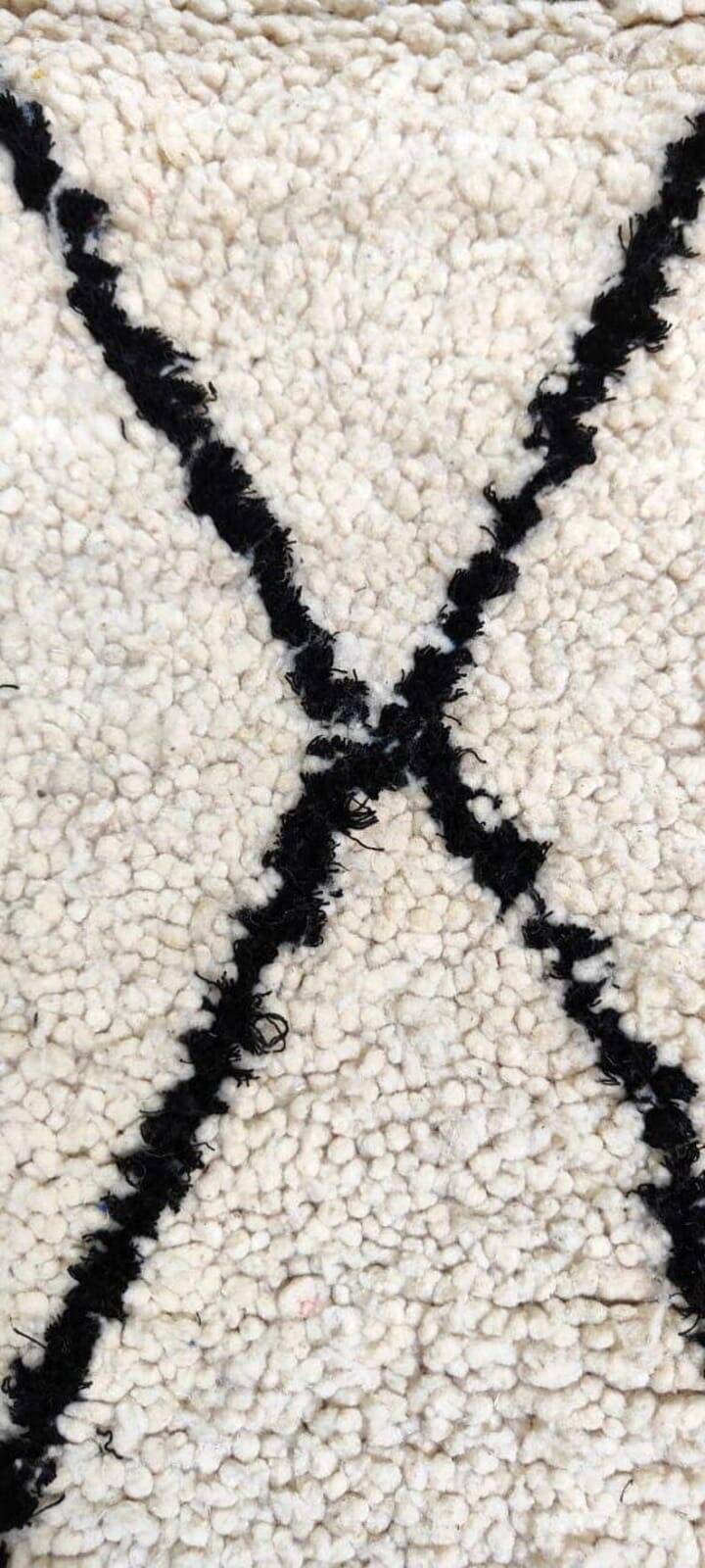 Traditional pure wool rug, natural, 100x200 cm