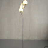 Stilnovo, floor lamp with three opalines, Italy 1950