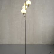 Lampadaire à trois opalines, Stilnovo, Italie 1950