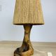 Brutalist lamp olive wood and organic style rope
