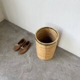 Porte parapluie ou corbeille en rotin, 1970, Italie