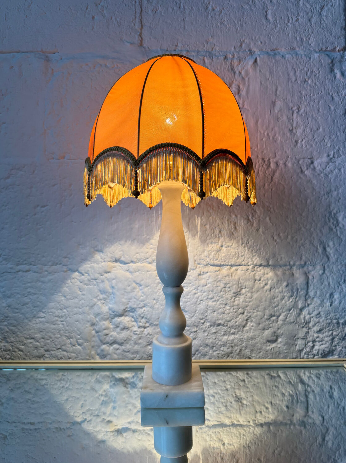 1970s alabaster column lamp