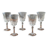 Set of 5 classic flared stemmed glasses