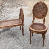 Chair and bench canned music room XIXth