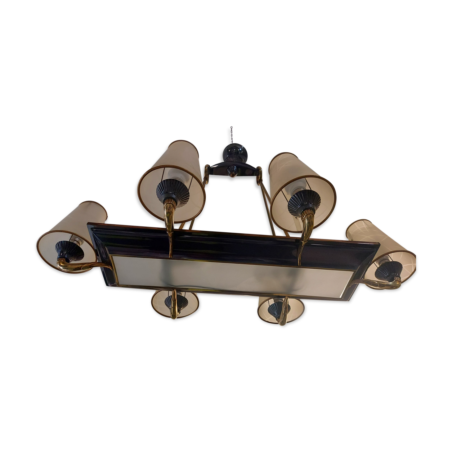 Vintage chandelier art deco 8 fires 1950