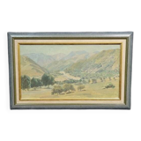 Russian School of the 20th century: large oil on canvas signed and dated