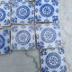 17 old tiles from Desvres Fourmaintraux-Courquin – 11 × 11 cm 19th century