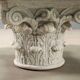 Small antique table in glass and stoneware, Italy, 20th century.